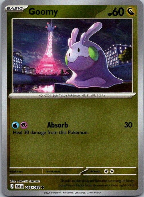 Goomy 066/086 Common Chaos Rising Pokemon Reverse Holo Near Mint