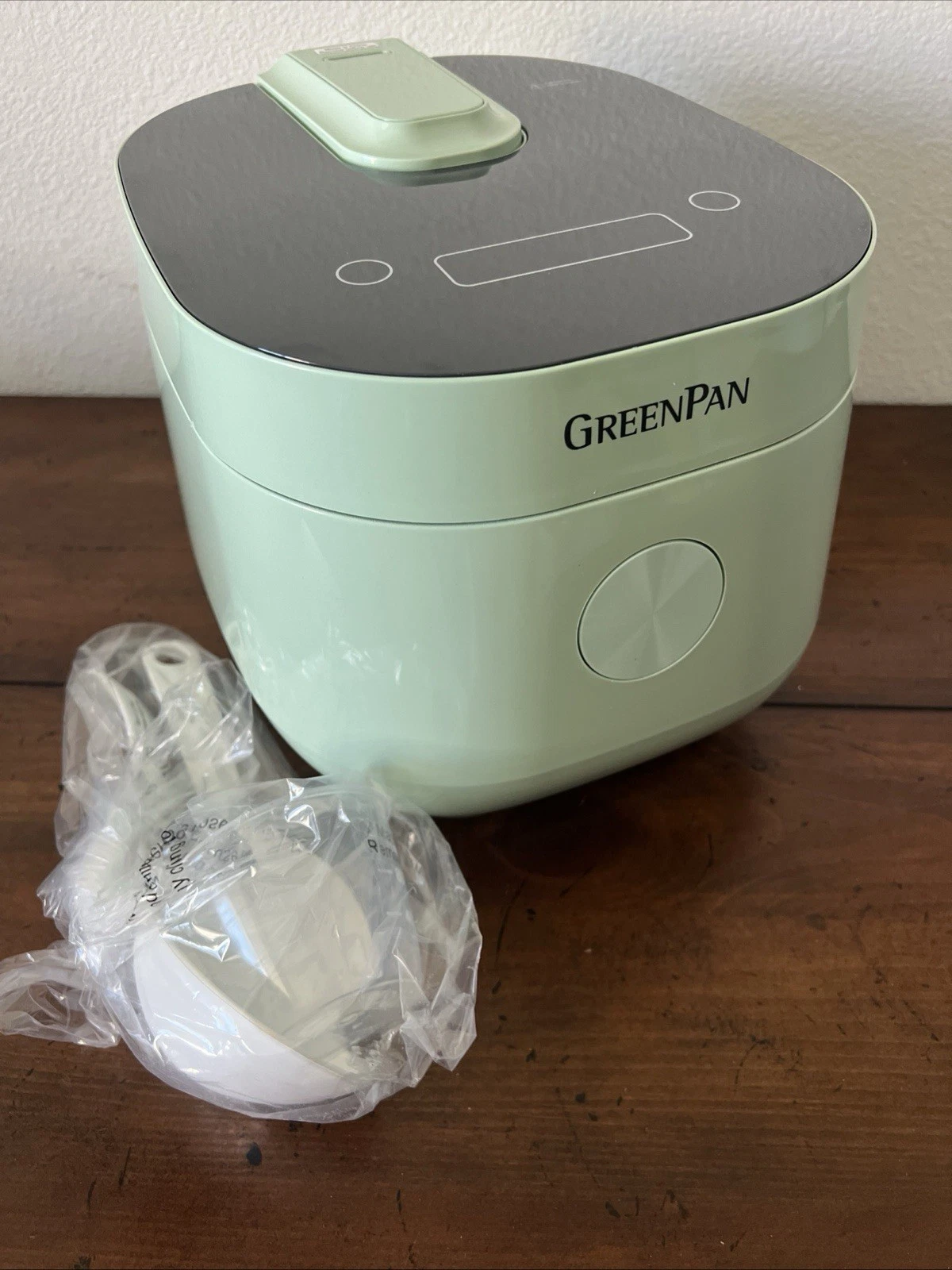 GreenPan 4 cup Ceramic Fuzzy Logic Carb Reducing Rice Cooker-MINT JULEP-K98191