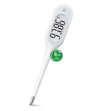 8 Second Digital Thermometer Oral Rectal Underarm Fever Alarm Memory White