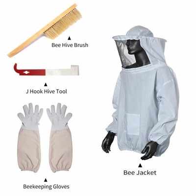 Beekeepers Schutzanzug Imkerjacke Hut Schleier Imker Jacke Imkerei Handschuhe DE