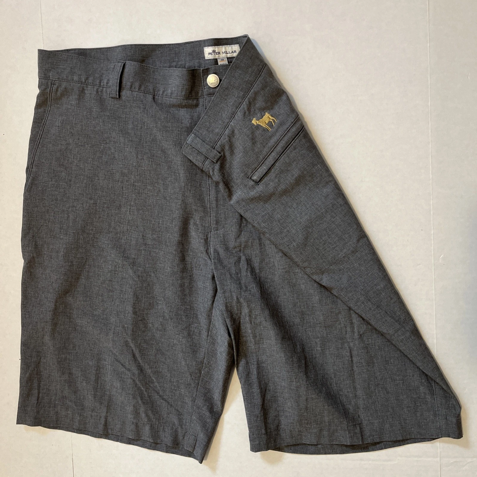 Peter Millar Shackleford Hybrid Golf Shorts Mens 38 Players Goat Logo MA21EP01