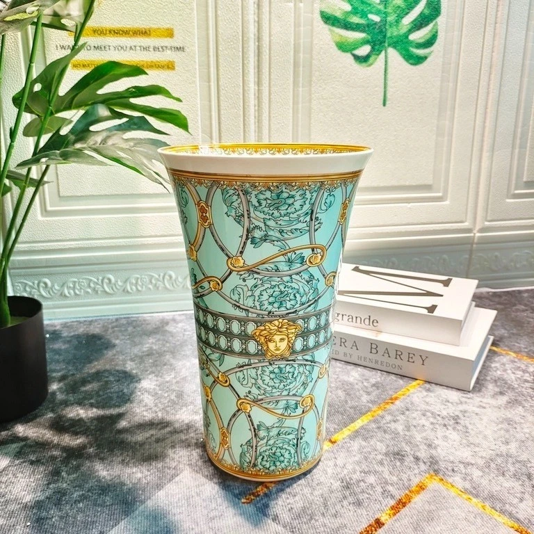 Versace Rosenthal メデューサブルー　花瓶 Rosenthal Porzellan, Vase 18 cm, Medusa Blue