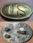 Reproduction Civil War US Oval "U.S." Belt Buckle Plate Militaria