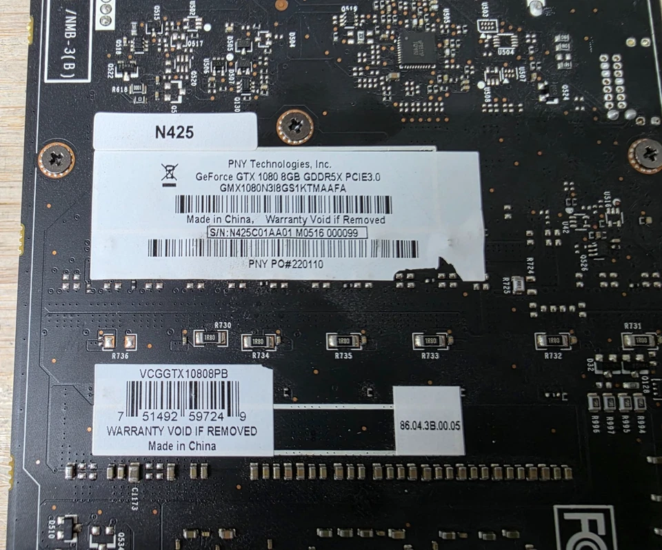 PNY NVIDIA GEFORCE GTX 1080 8GB GDDR5X PCIE3.0 GRAPHICS CARD (5669)🍁 Foto 4 de 4