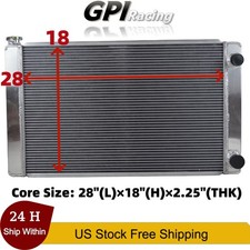 3row Aluminum Racing Universal Core 28 X18 X2.25 Dual Pass Radiator Chevy Ford