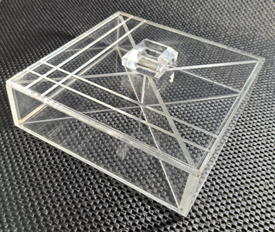 Rare Beautiful Vintage Mod Acrylic Lucite Jewelry Vanity Box With Lid