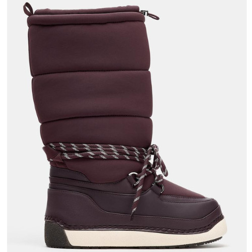 ZARA BNWT 2025. BURGUNDY RED SKI COLLECTION LACE-UP ANKLE BOOTS. 2704/710/022