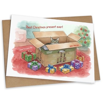 Bestes Weihnachtsgeschenk für Katzen! Luxus lustige süße Weihnachtskarte für Katzenliebhaber