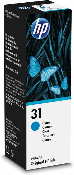 HP 31 (1VU26AE) Cyan Original Tintenflasche (70Ml) FüR HP Smart Tank One Size Cy-image