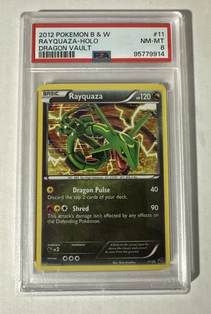 2012 Pokemon  Black and White RAYQUAZA Holo PSA 8 Dragon Vault