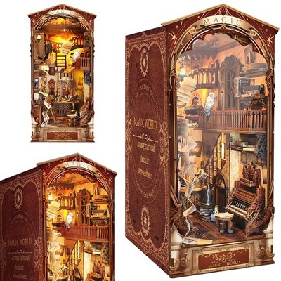DIY Book Nook Kit 3D Hölzerne Nook Book 3D Holz Puzzle Puppenhaus Weihnachten