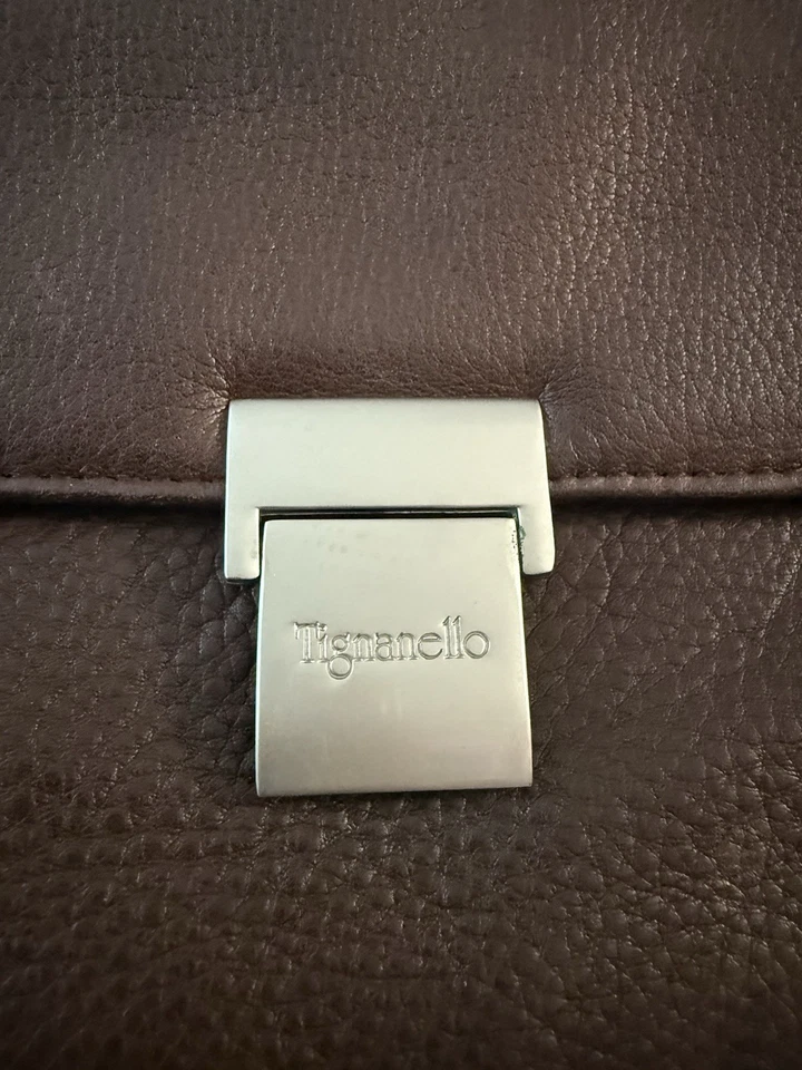Bandolera Tignanello de cuero granulado marrón Foto 2 de 4