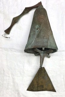 Vintage Large Mid Century Paolo Soleri Arcosanti Brutalist Bronze Wind Bell