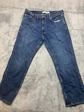 Signature Levi Strauss S61 Relaxed Jeans Mens 36x30 Blue Stretch Straight Leg