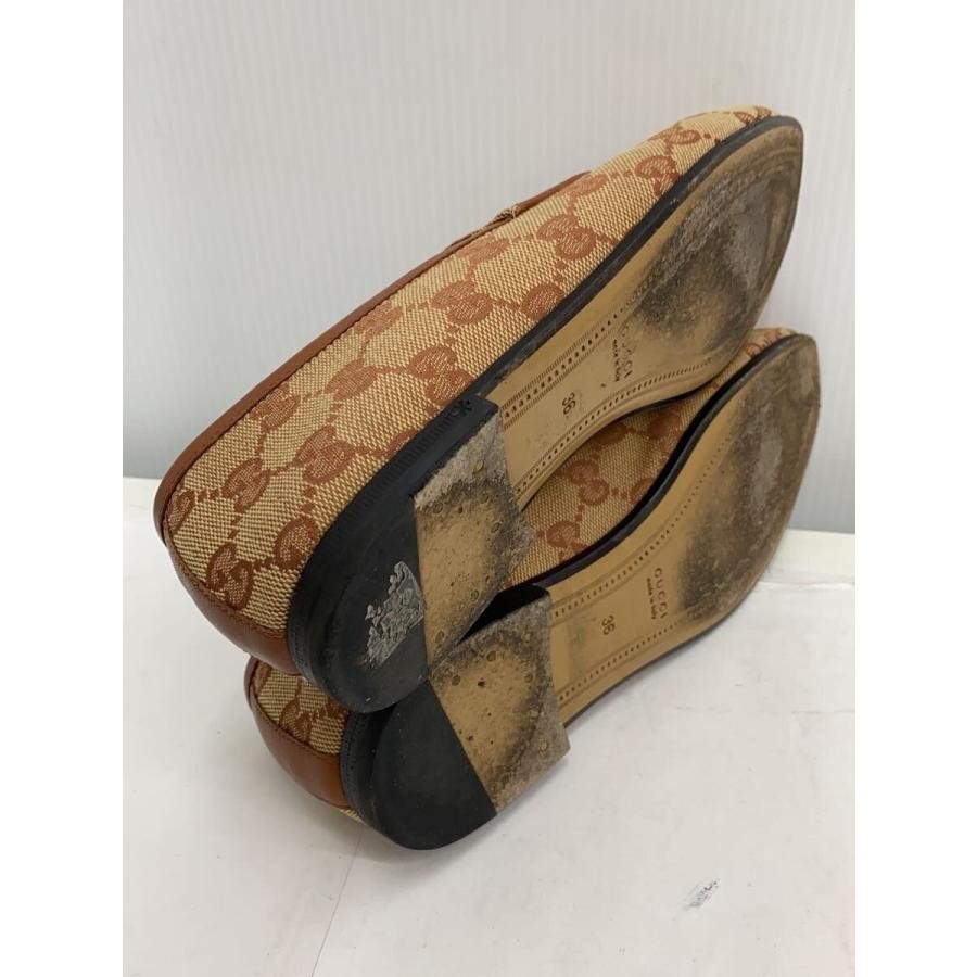 GUCCI Women's Bit GG Canvas Loafers Dress Shoes Size:36/JP:23 Brown 141144K Auth thumbnail 4