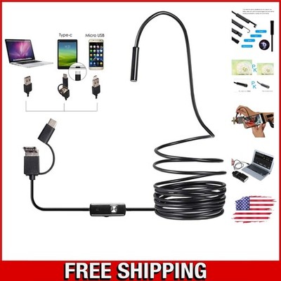 Versatile 3-in-1 Waterproof Endoscope with 6 LEDs - Ideal for Pipe Inspections