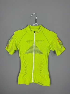 X-Bionic Cycling Jersey Neon Yellow Full Zip Short Sleeve Performance Bike Shirt
