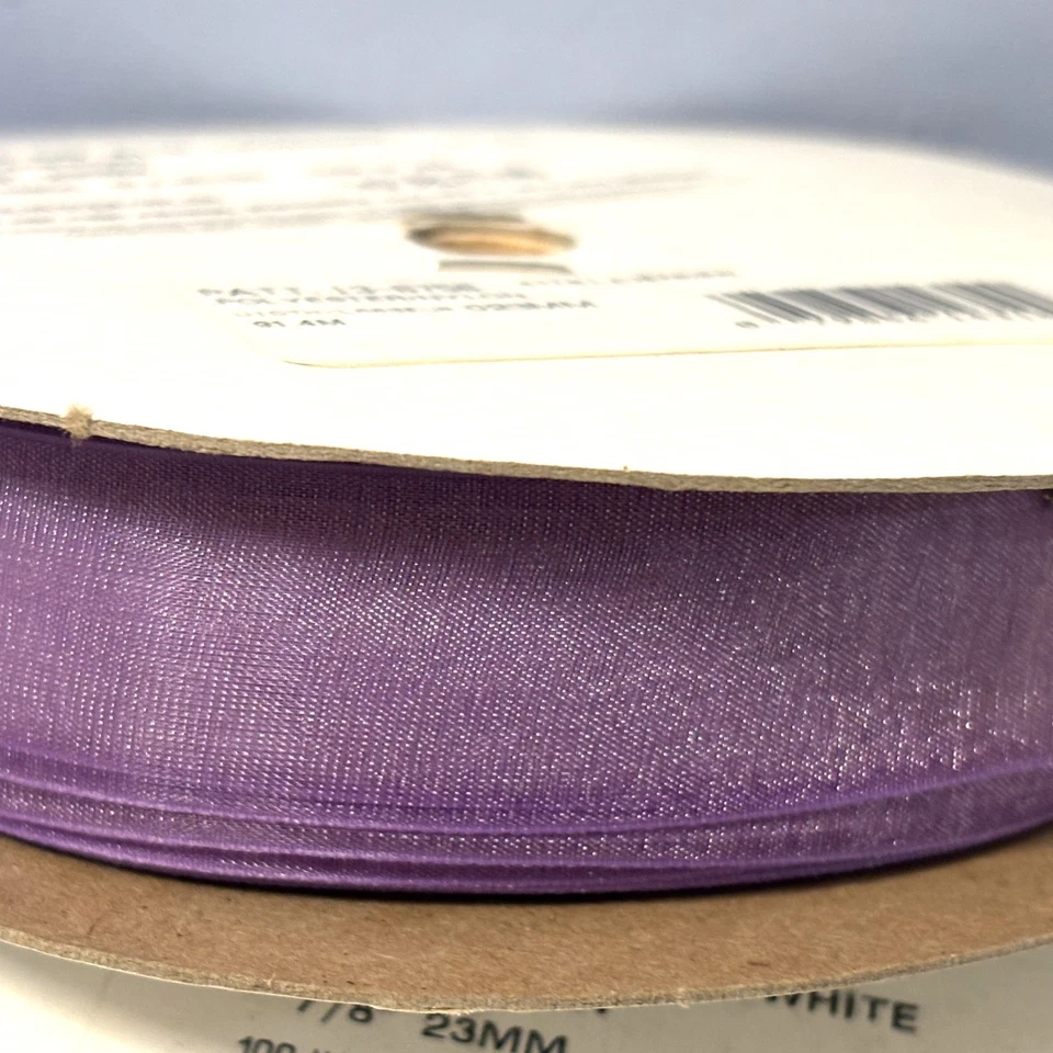 Lady Chiffon Ribbon 6756 Berwick Offray Lavender 7/8" Sheer 100yds Spool - Image 2 of 3