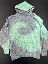 Exist Tie Dye Pullover Hoodie Size Small Green  Gray Sweatshirt