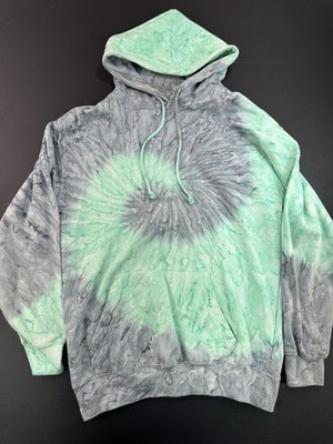 Exist Tie Dye Pullover Hoodie Size Small Green & Gray Sweatshirt