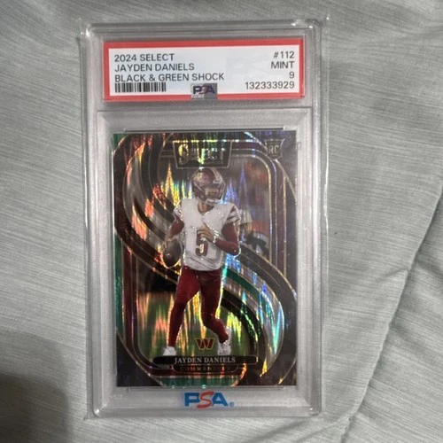 2024 Panini Select Premier Jayden Daniels #112 Black & Green Shock Prizm Rookie…