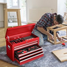 5 Drawers & Storage Tray Tool Box with Drawers Lockable Metal Tool Chest Cabin