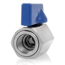 Stainless Steel Mini Ball Valve Shut-Off Valve W/ 1/4" NPT Female Male Thread