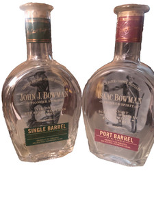 isaac bowman and john j bowman empty liquior bottles