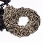 Natural Pyrite Gemstone Rondelle Shape Faceted Beads 3 mm Strand 12.5" AB-276