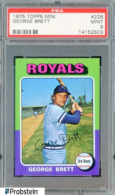 1975 Topps Mini #228 George Brett Kansas City Royals RC Rookie HOF PSA 9 MINT