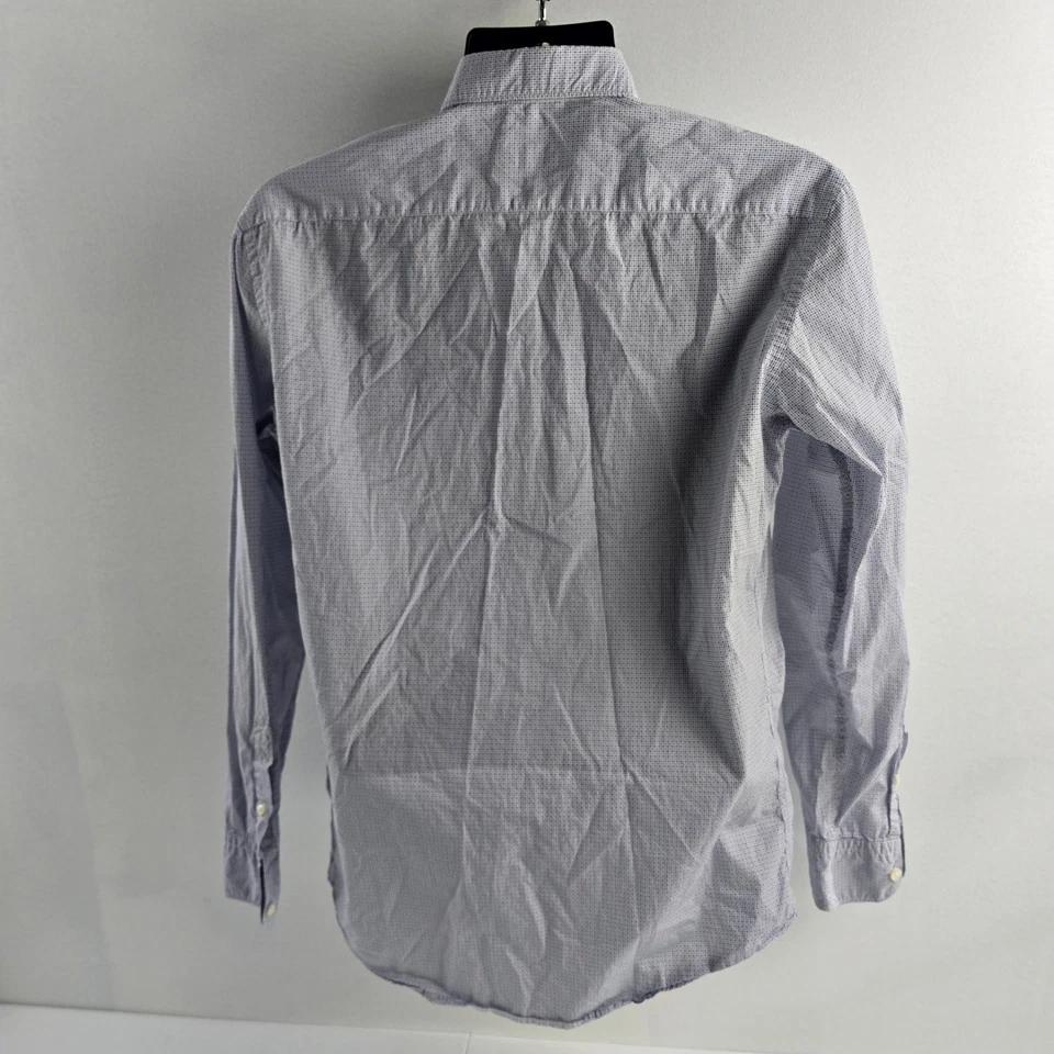 Camisa de Vestir Ermenegildo Zegna Para Hombre Azul Patrón Geométrico Talla M Hecha en Turquía Foto 2 de 4