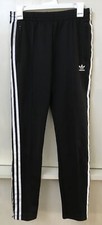 Adidas Womens Superstar Track Pants Black Trefoil Joggers Zip Ankle Small