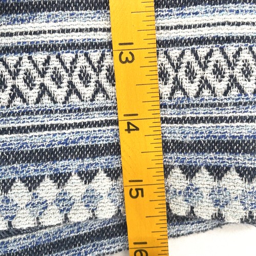 H&M LOGG Blue Geometric Striped Straight Pencil Back Zip Skirt Size 6 - Picture 2 of 7