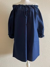 MNG Mango A-line Dress Women's S Black Off-shoulder Summer Resort wear