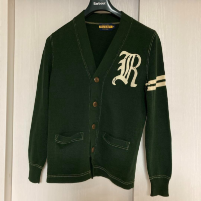 Ralph Lauren Rugby Cardigan Dark Green Men's Knit Sweater Size XS