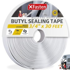 Butyl Sealing Tape White 1/8in X 3/4in X 30foot Plumbers Putty Tape Rv Sealant T
