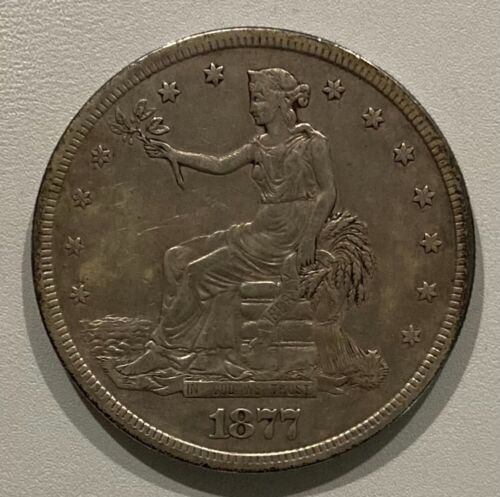 1877-S Silver Trade Dollar, Approx. VF Condition - Picture 3 of 4