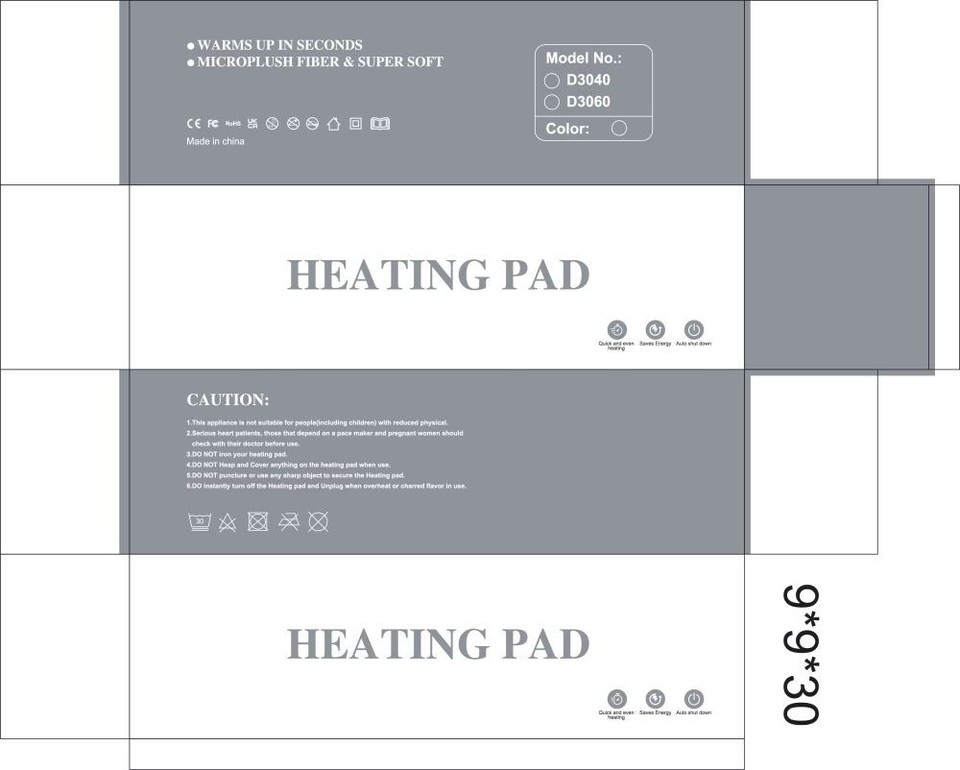 Washable Electric Heating Pad for Muscle, Cramps, Back Pain Relief Heat