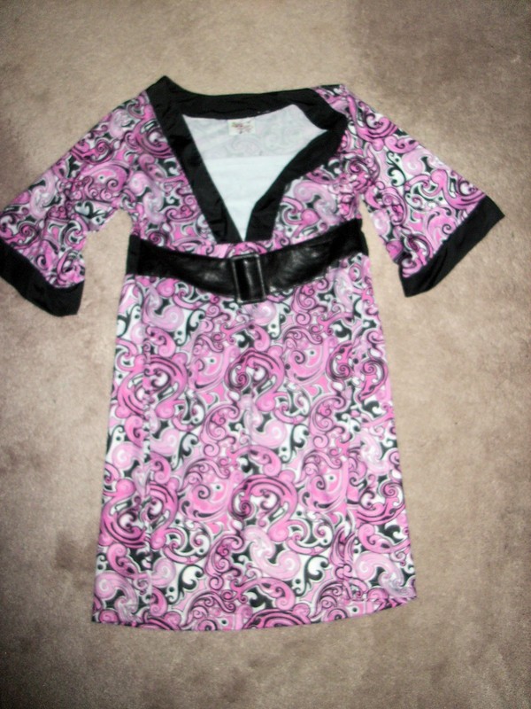 Girls 12 silky feeling dress Glamour Girl pinks black