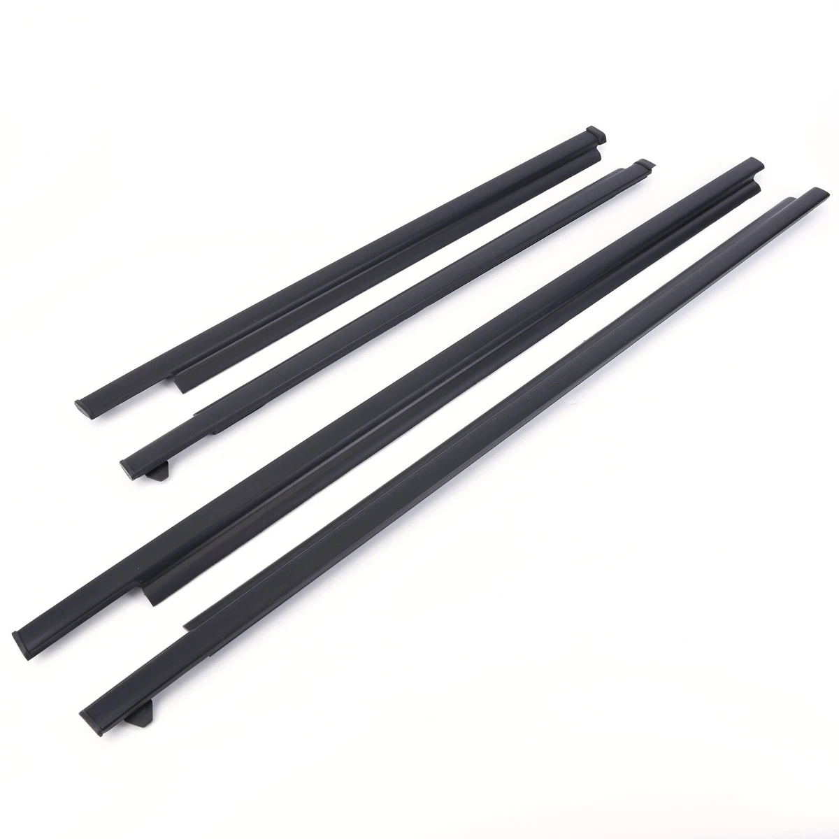 4Pcs Car Weatherstrip Moulding Trim Door Window Seal Belt Molding Trims Black Front Rear for