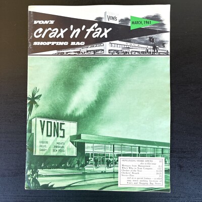 VTG Von s Grocery & Shopping Bag Crax  N  Fax March, 1961 Company Publication