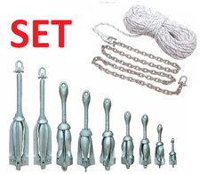 Faltklappanker div. Gewichtsklassen(0,7-12kg) + 30m Ankerleine + Kette + Schäkel