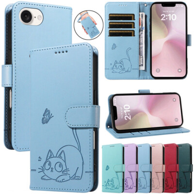 PU Leder Geldbörsen Hülle Für iPhone 17 Air 16e 16 15 14 13 12 11 Pro Max 8 Plus