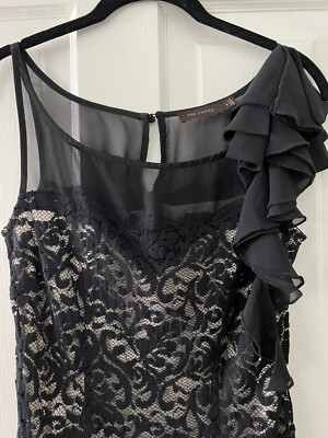 The Limited Black Lace Overlay Lined Sheath Dress Womens Small | eBay