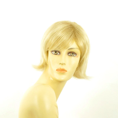 Perruque Femme Courte Blonde Doré Mèches Claires YASMINE - Synthétique, Bonnet Moyen, Raie Libre
