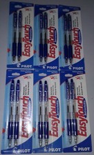 Pilot Easy Touch Retractable Pens Lot of 6 -2Packs Medium Blue 32261 New Sealed