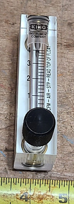King Instrument 75301112C17 Acrylic Tube Flowmeter With Valve, 0-4SCFM, 1/4''NPT