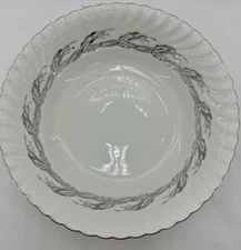 Royal Tettau Germany Princess Pearl Silver Rim Soup Bowl 9” Gray VTG China