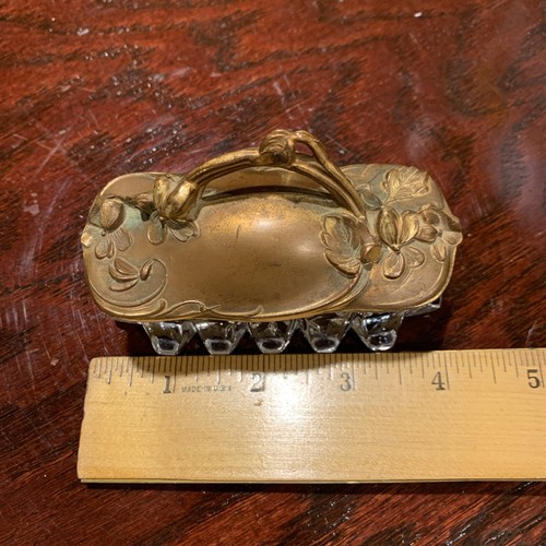 Vintage or Antique Brass & Glass Trinket Vanity Casket Box - Picture 18 of 19