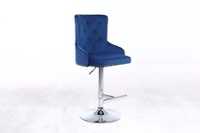 Luxury Velvet Bar Stools With Lion Knocker Back Rest Padded Breakfast Bar Stools